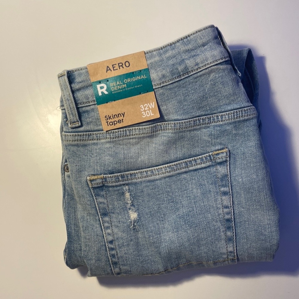 NEW...Aeropostale mens skinny taper jean R REAL ORIGINAL DEMIN stretch 32W/30L